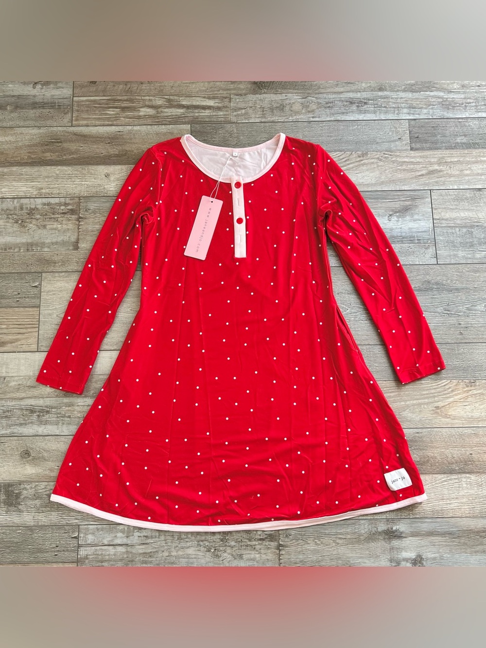 NWT Jane + Jo Woman’s Lane Lounge Gown in Merry Dot Size Medium